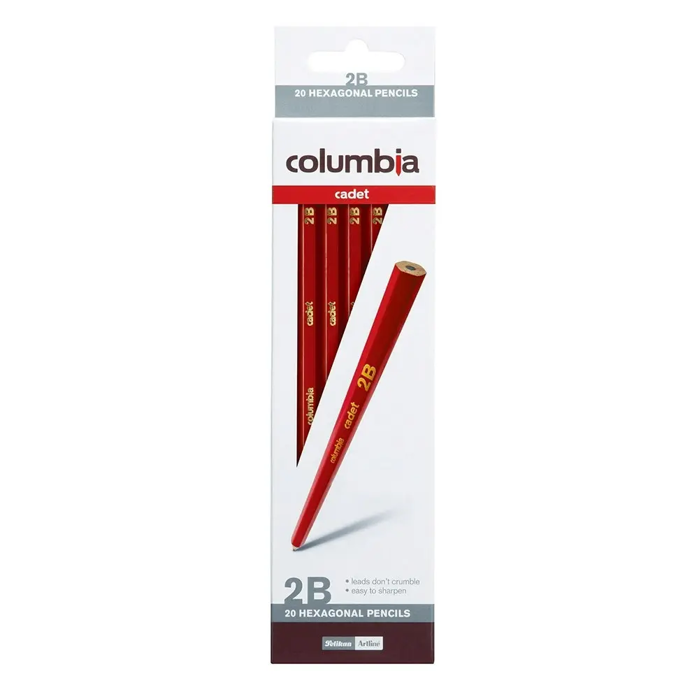 20pc Columbia Kids/Adults Cadet Range 2B Drawing/Sketching Hexagonal Pencils - Office