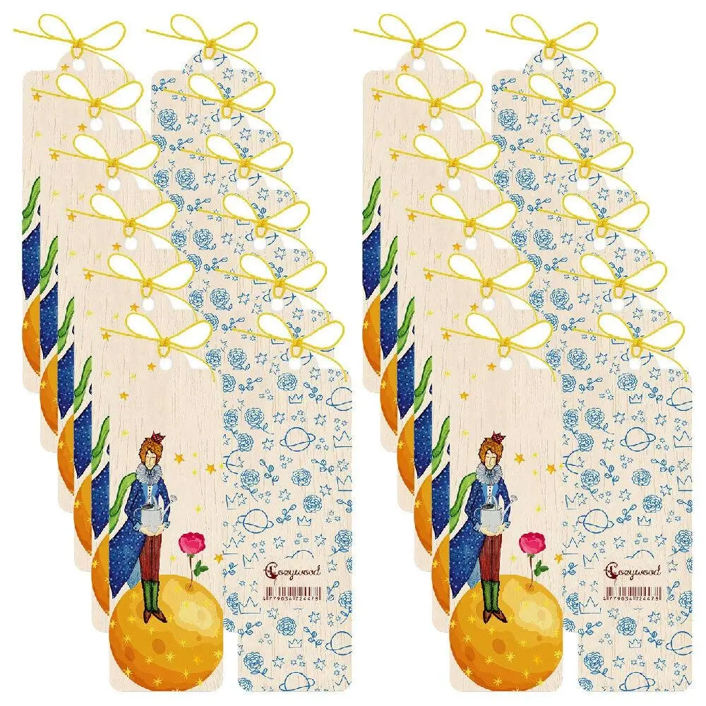 12x Cozywood Wooden Bookmark 4.5x14cm Stationary w/ Waxed Ribbon Little Prince - Office
