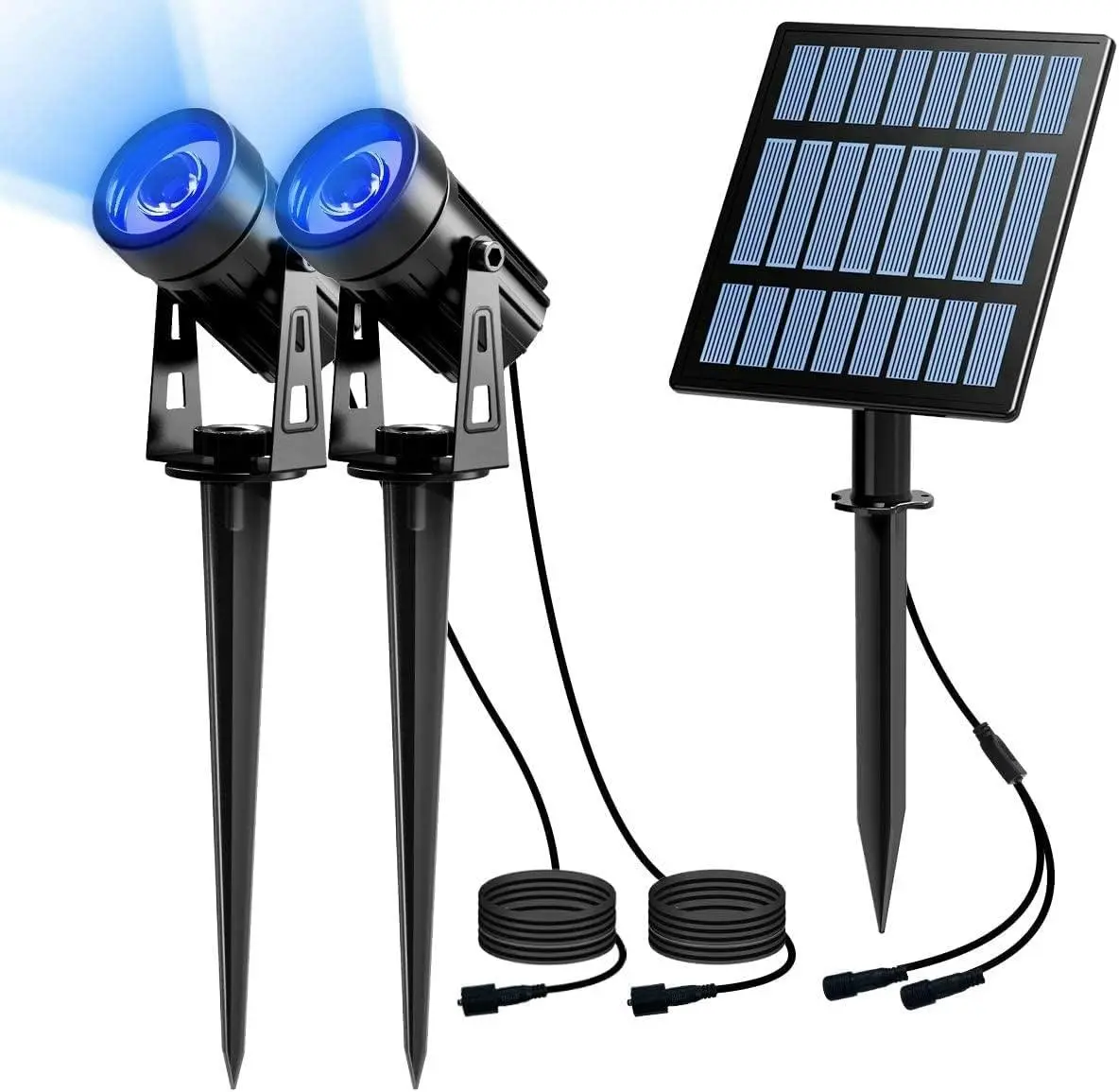 Outdoor Solar Spot Lights LED, 2in1 Landscape Spotlight Blue IP65 Waterproof Security Light - Electronics