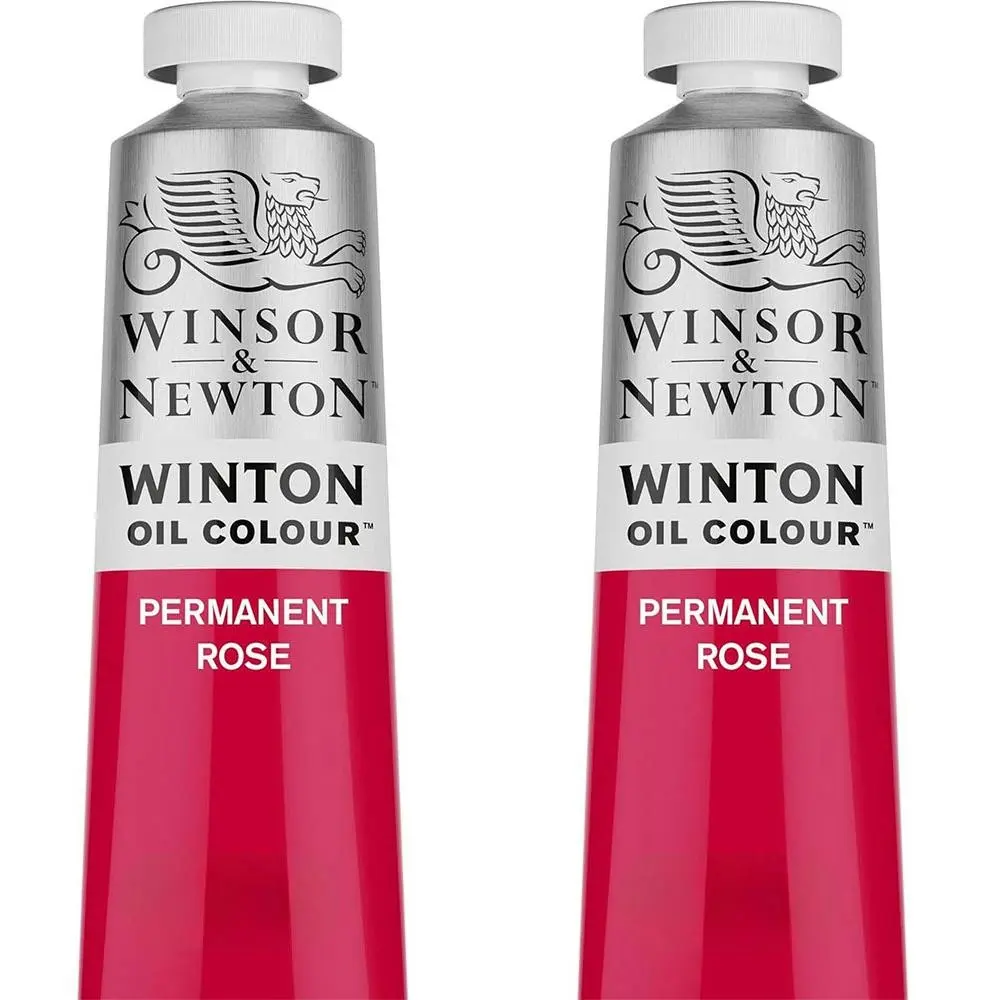 2x Winsor & Newton 200ml Winton Oil Colour Paint Artist/Craft Permanent Rose - Hobbies