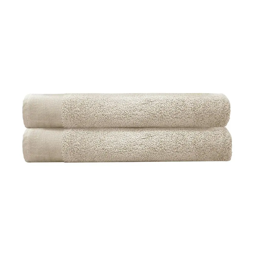 2pc Bambury Ultra soft Elvire Bath Sheet 2 Pack Buff Cotton Woven Home Decor - Home & Garden