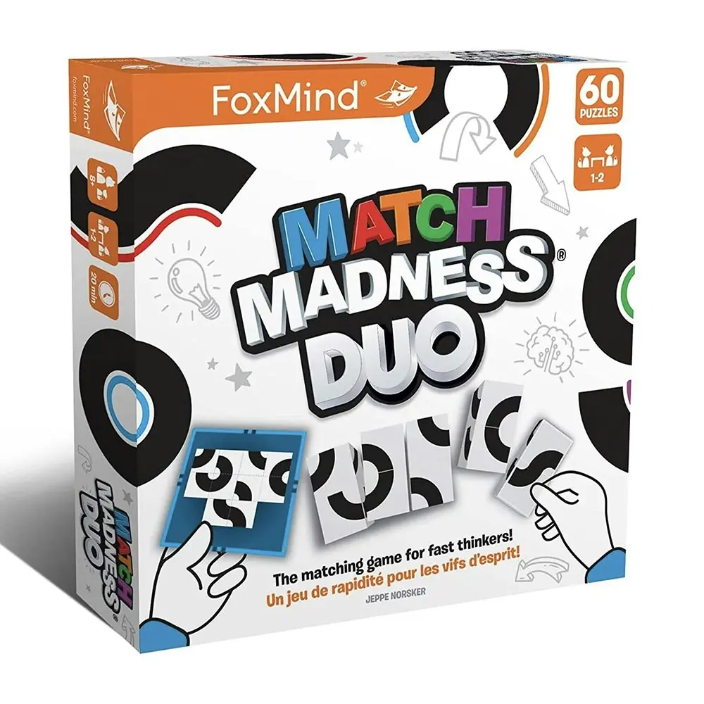 Foxmind Match Madness DUO Children's/Family Block Puzzle Challenge Game 8y+ - Toys & Games