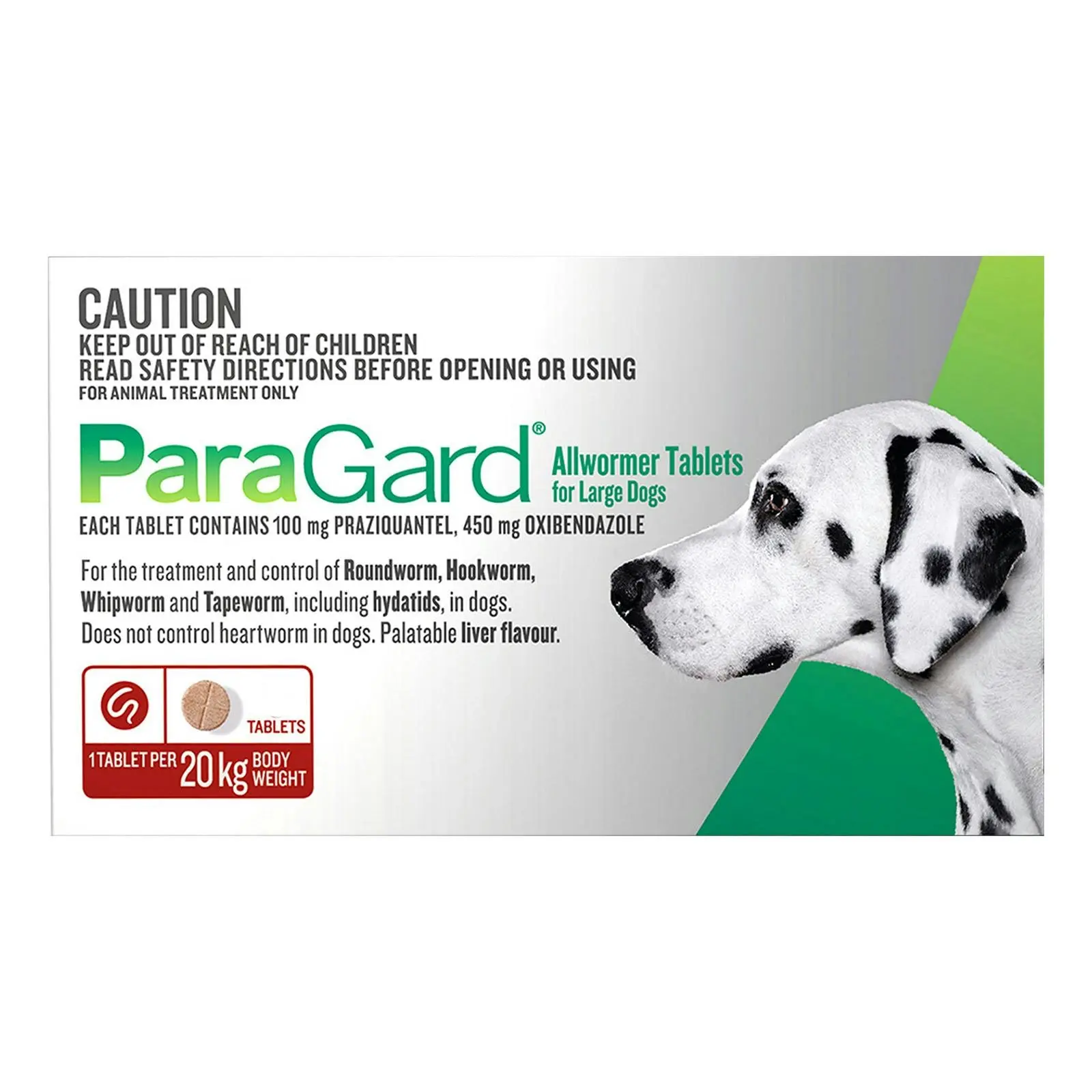 PARAGARD Allwormer Tablets For Large Dogs 20 Kg 3 Tablets RED - Pets