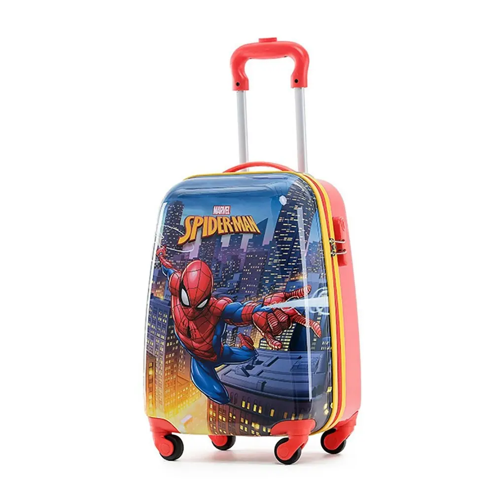 Marvel Spiderman 17" Trolley Cabin Luggage Travel Wheel Suitcase Bag 50x35x24cm - Fashion