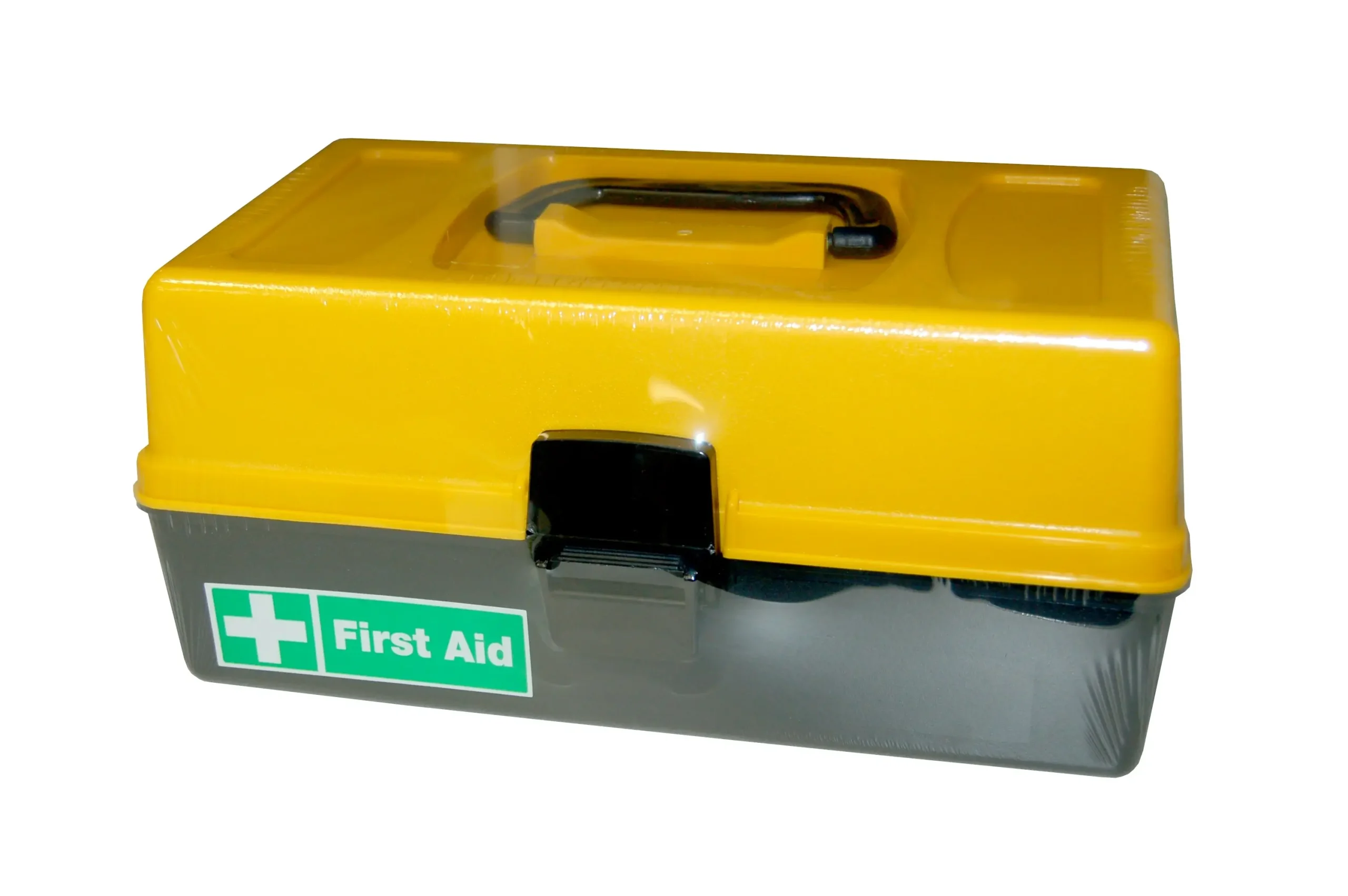 Livingstone First Aid Empty Polypropylene Case 30 x 18.5 x 14 cm Yellow Lid and Black Base with Compartments - Health