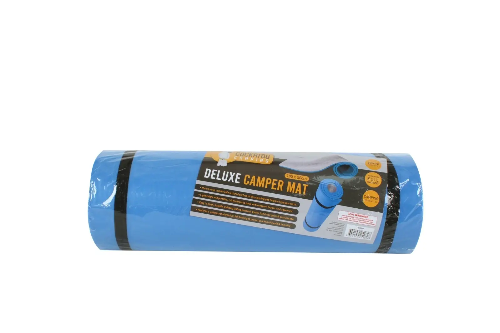 Cockatoo Camping Deluxe Trek 195x50cm EVA Camp Mat Outdoor Sleeper Pad Blue - Sports & Outdoor