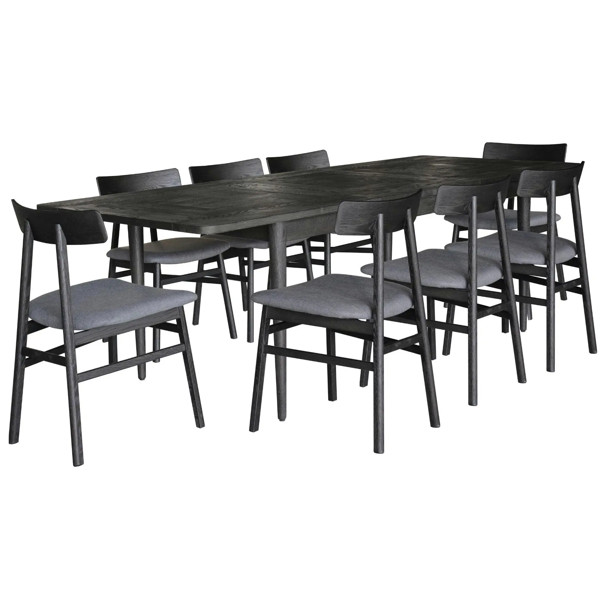 Claire 9pc Extendable Dining Table Fabric Seat Chair Set - Furniture