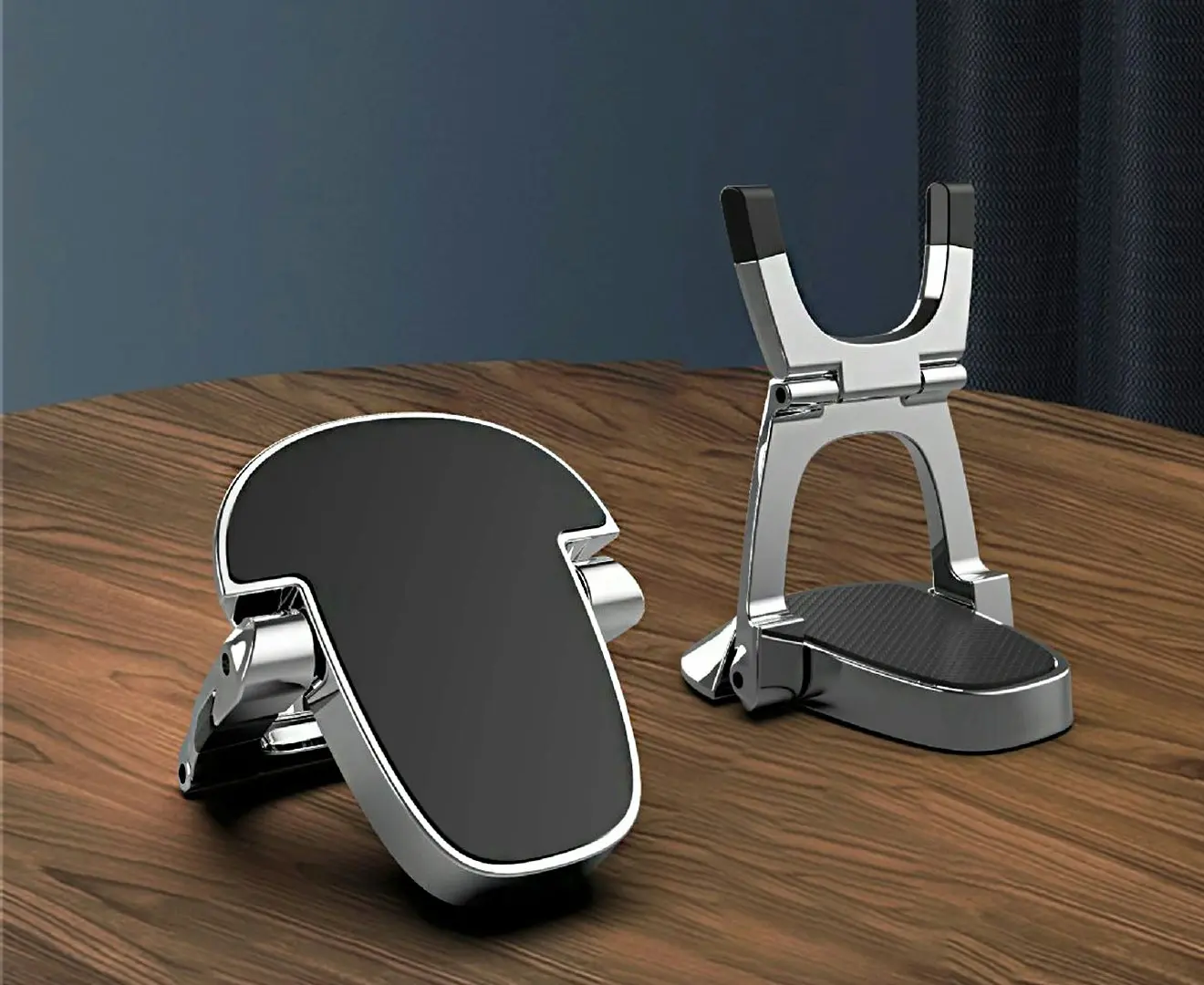 Aluminum Alloy Double Folding Laptop Stand with Hidden Ring Buckle - Electronics