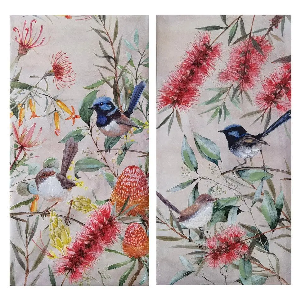 Blue Wren Hand Painting Picture - Home & Garden