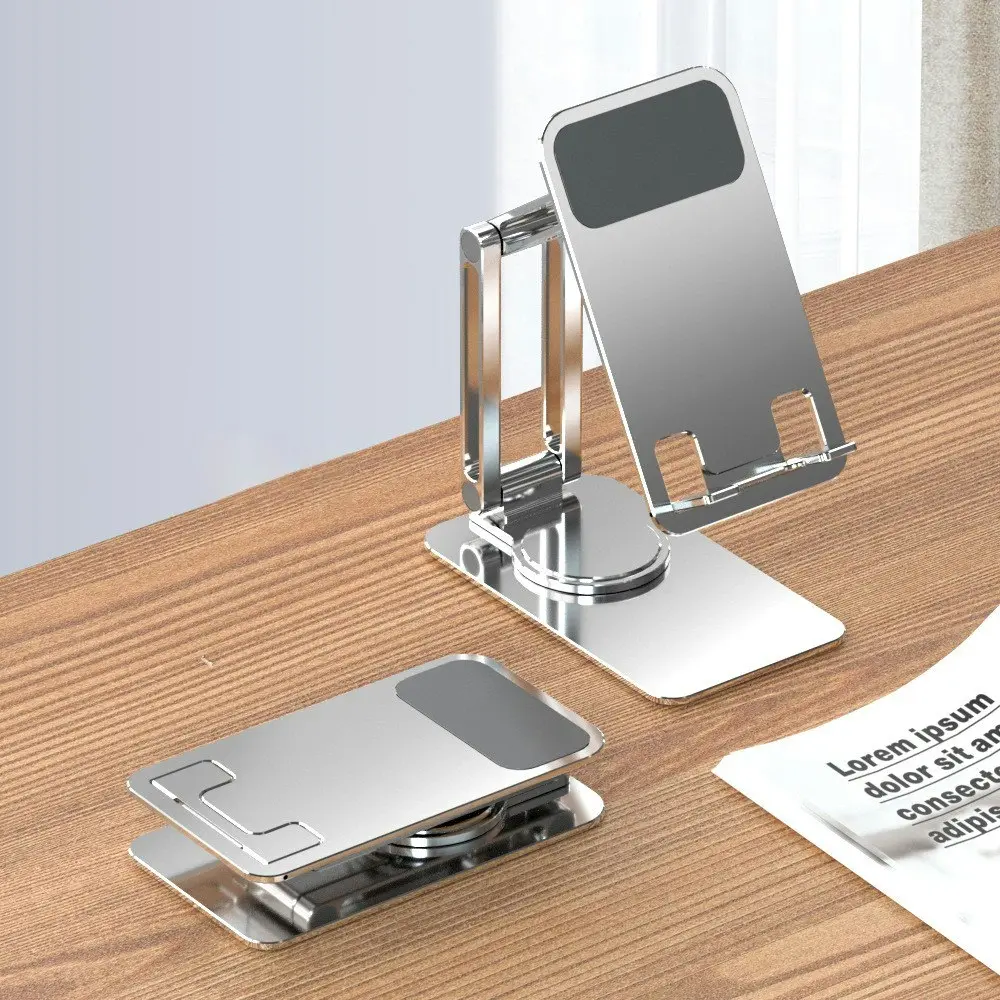 Folding Aluminum Alloy Mobile Phone Desktop Holder for iPhone or iPad - Electronics