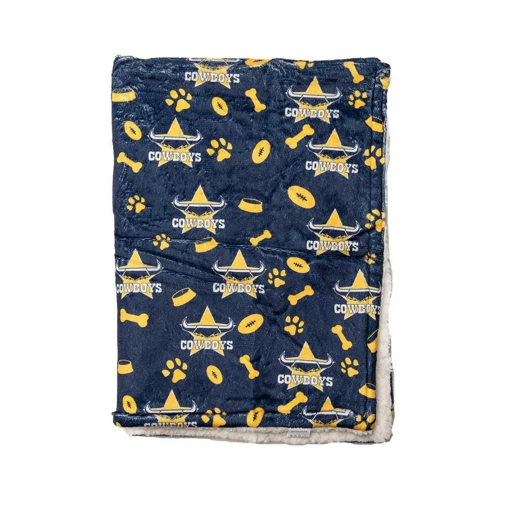 The Stubby Club North Queensland Cowboys NRL Themed Dog/Cat Pet Bed Blanket - Pets