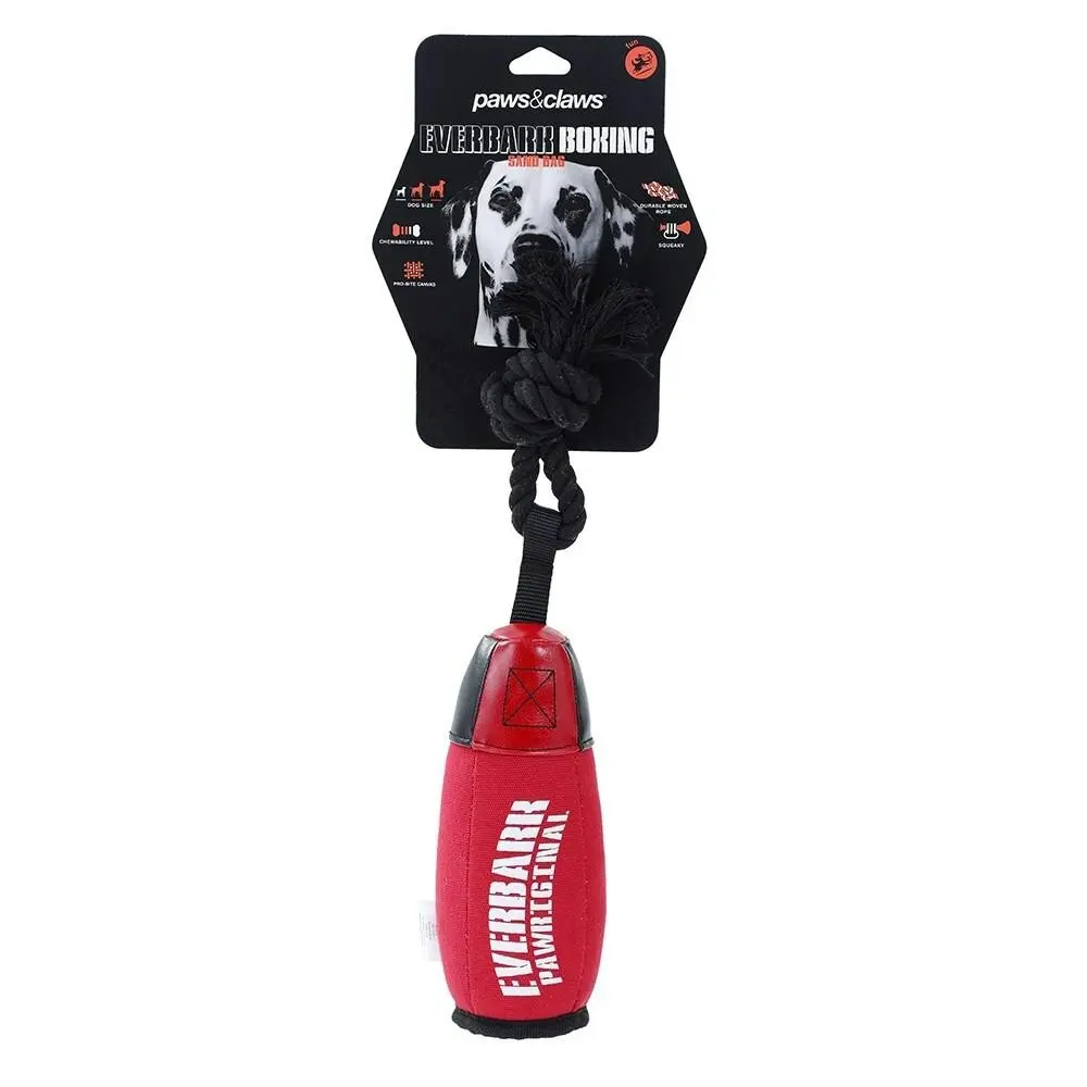 Paws & Claws 22cm Boxing Sand Bag Oxford Toy Fun Play Squeaky for Pet/Dog Red - Pets