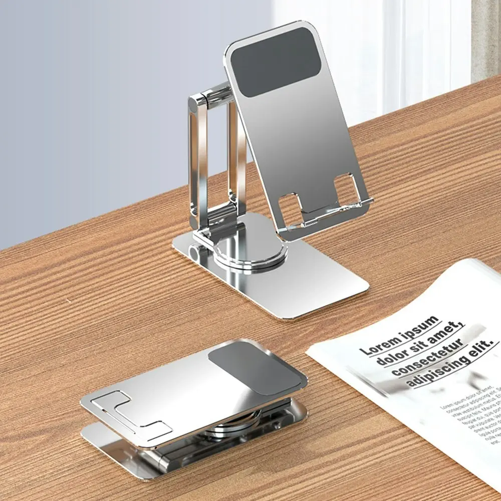 iPad Stand 360°Rotating Desktop Stand Foldable Aluminum Alloy Phone Holder - Electronics