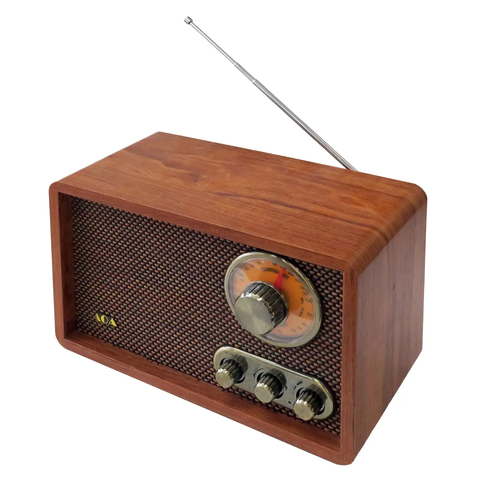 Vintage Wooden AM/FM Bluetooth Radio Classic Retro Radio with Tone Control - Electronics