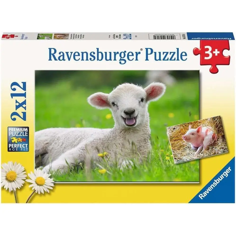 2x12pc Farm Animals Babies Jigsaw Puzzle - Toys & Games