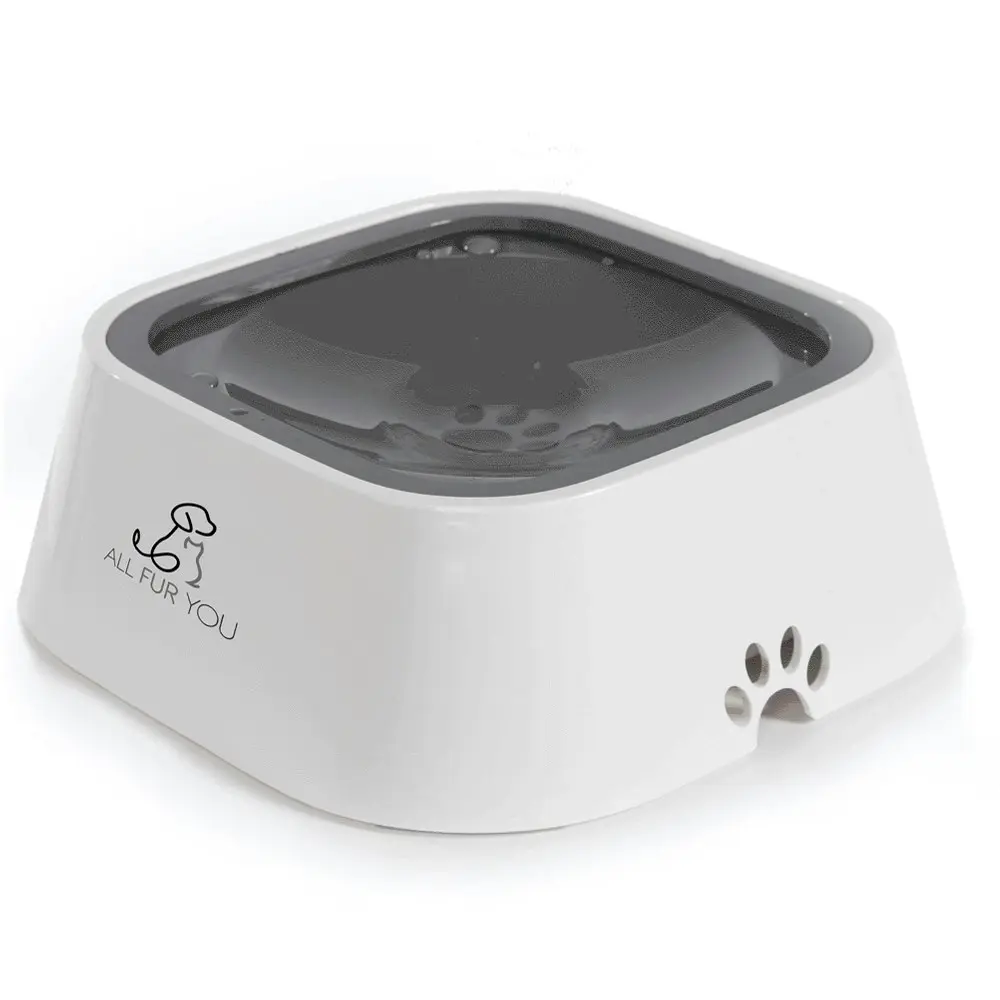 All Fur You Anti Splash Pet Dog/Cat Water Bowl/Feeder Anti Spill Drinking Grey - Pets