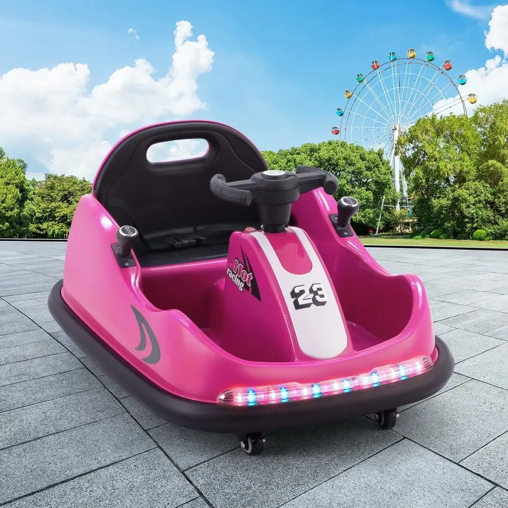 Rigo Kids Ride On Car Bumper Kart 6V Electric Toys Cars Remote Control Pink - Toys & Games
