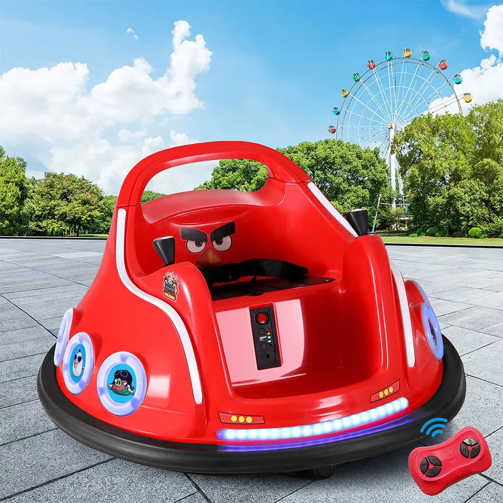 Kids Ride On Car Bumper Electric Toys Cars Light Remote Angry Birds Stickers Red - Toys & Games