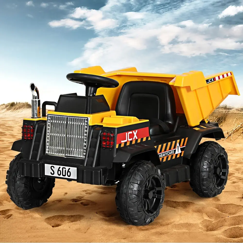 Rigo Kids Electric Ride On Car Dumptruck Loader Toy Cars 12V Yellow - Up to 70% off Toy Sale