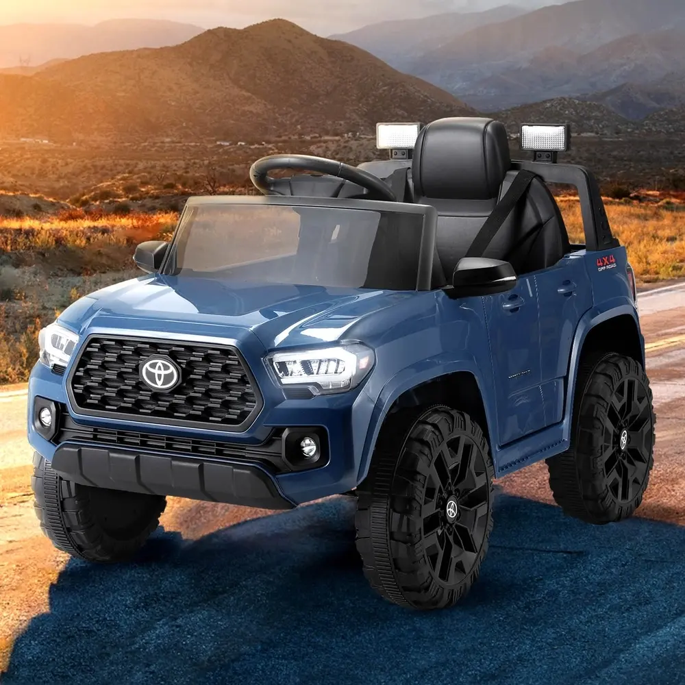 Kids Electric Ride On Car Toyota Tacoma Off Road Jeep Toy Cars Remote 12V Blue - Up to 70% off Toy Sale