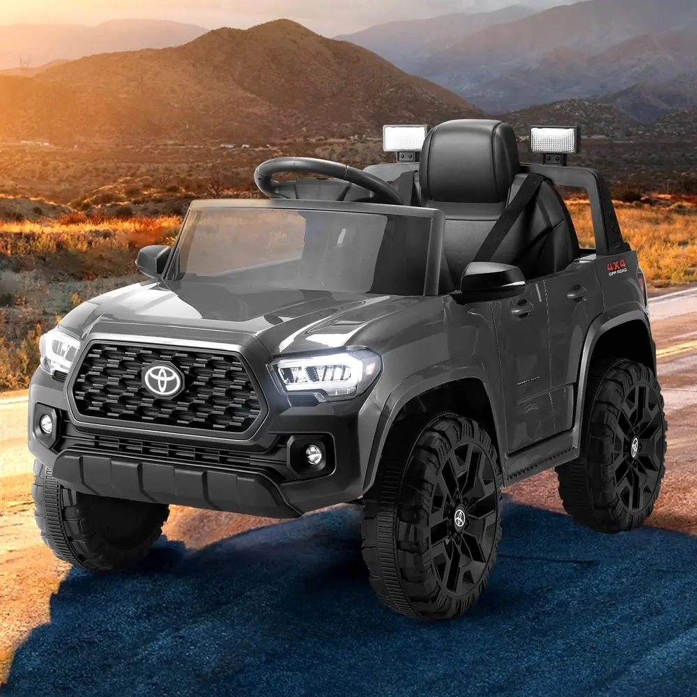 Kids Electric Ride On Car Toyota Tacoma Off Road Jeep Toy Cars Remote 12V Grey - Up to 70% off Toy Sale