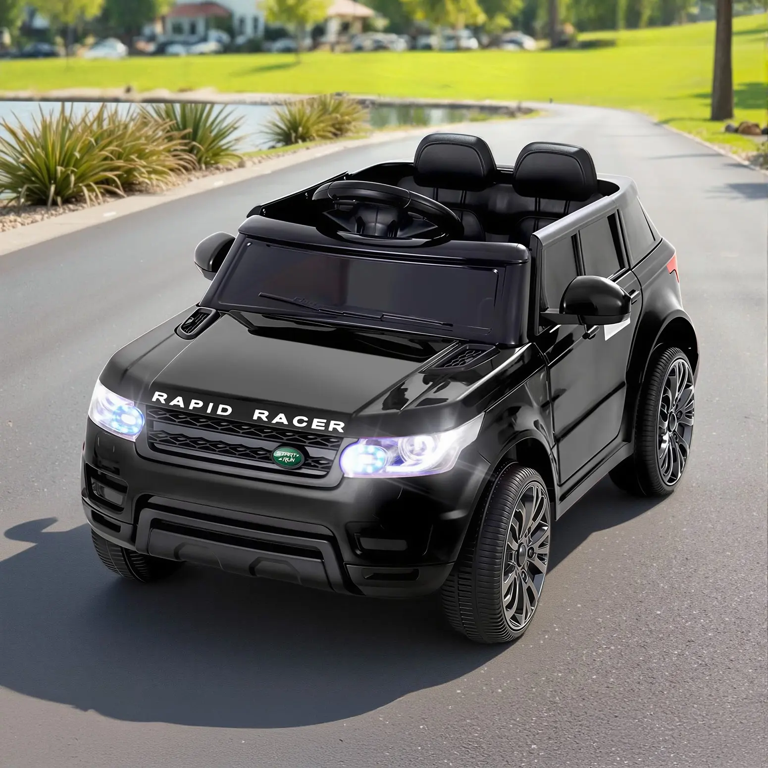 Rigo Kids Electric Ride On Car SUV Cars Remote 12V Black - Toys & Games