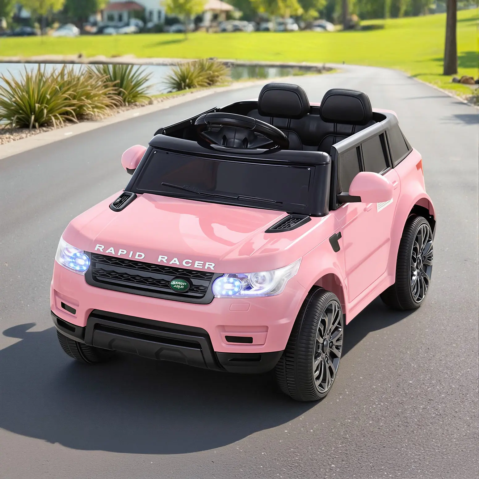 Rigo Kids Electric Ride On Car SUV Cars Remote 12V Pink - Toys & Games