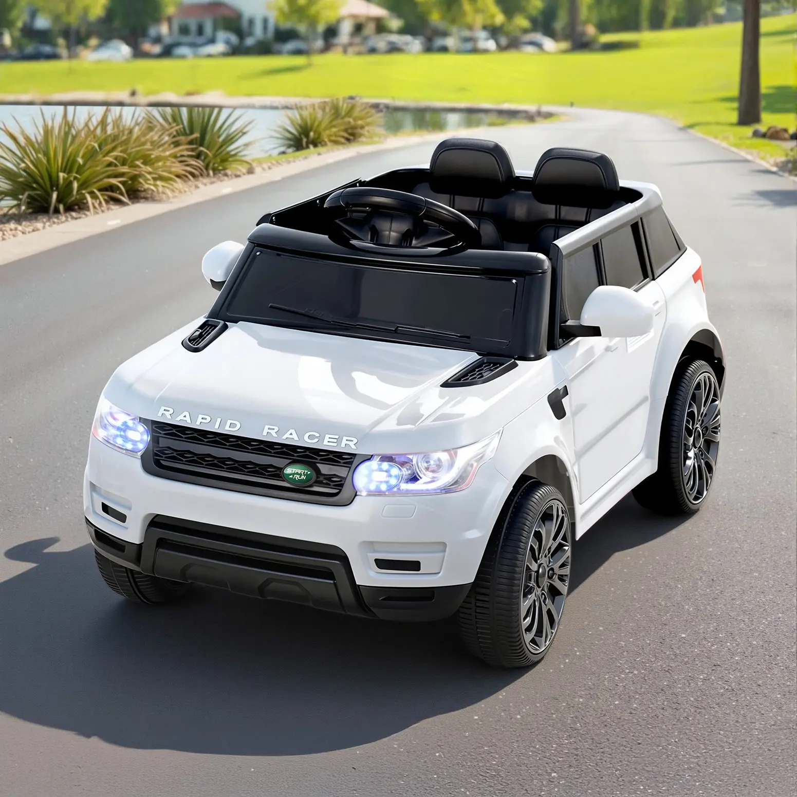 Rigo Kids Electric Ride On Car SUV Cars Remote 12V White - Toys & Games