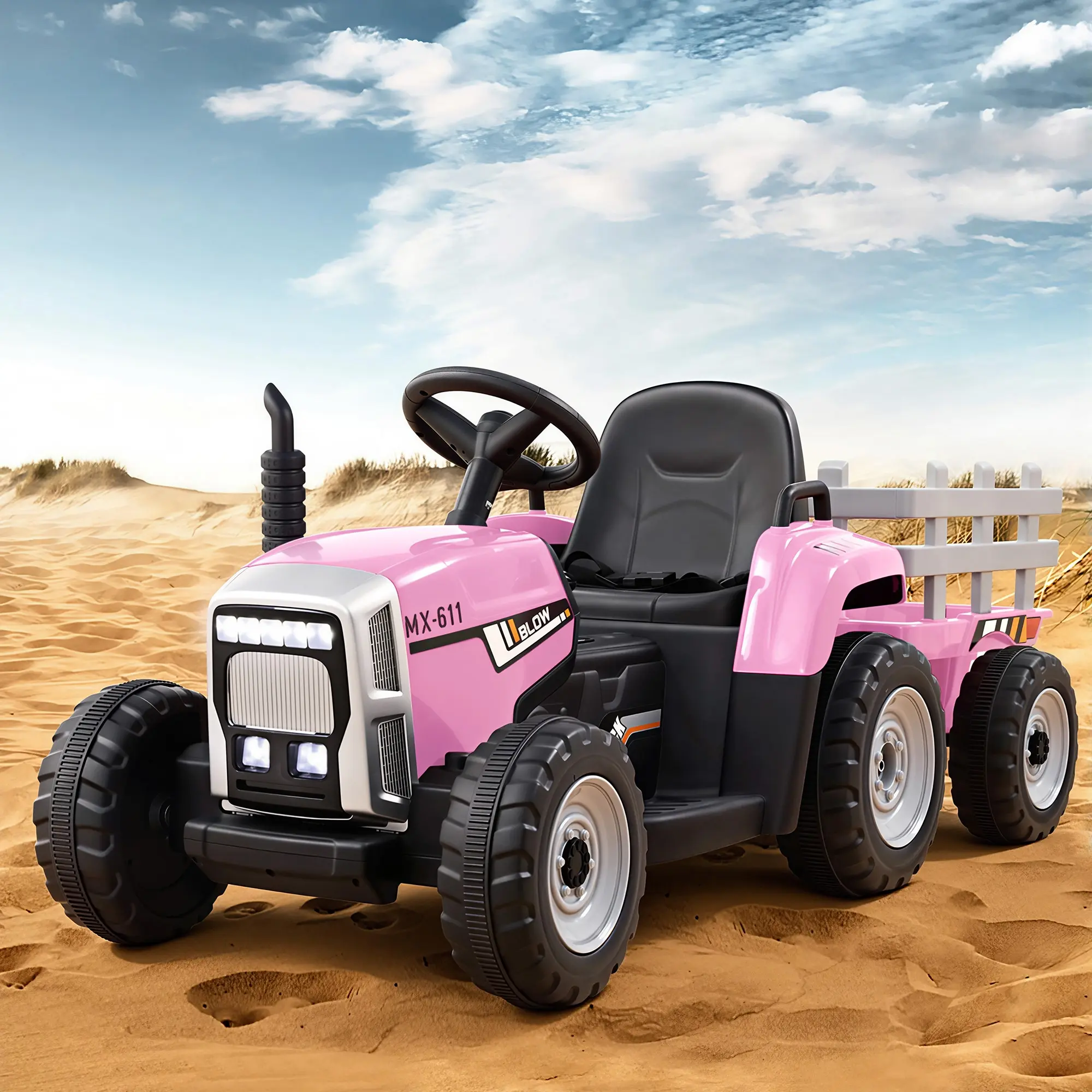 Rigo Kids Electric Ride On Car Tractor Toy Cars 12V Pink - Up to 70% off Toy Sale