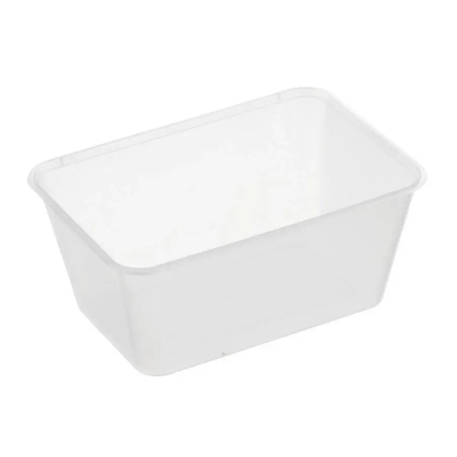 50pk 1000ml Rectangular Reusable Plastic Containers (NO LIDS) - Commercial