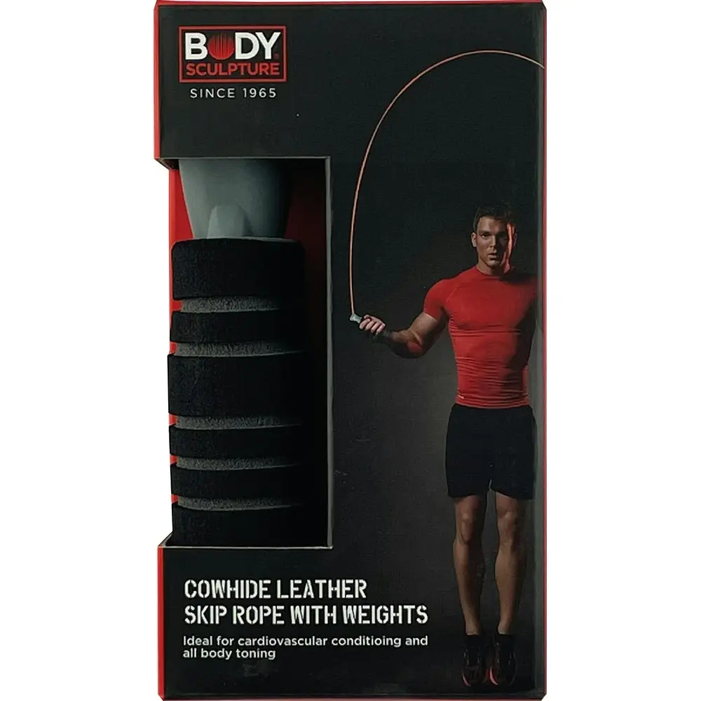 Body Sculpture 275cm Cowhide Leather Skip/Jump Rope Gym Workout Fitness Exercise - Sports & Outdoor