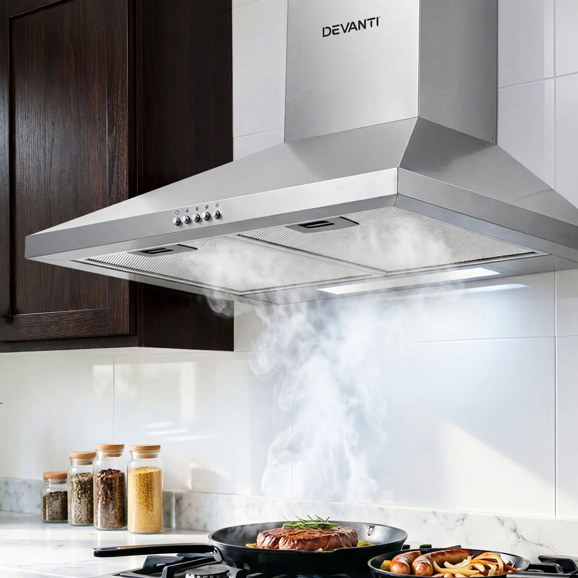 Devanti 600mm Range Hood 60cm Rangehood Stainless Steel RH-D-A17-