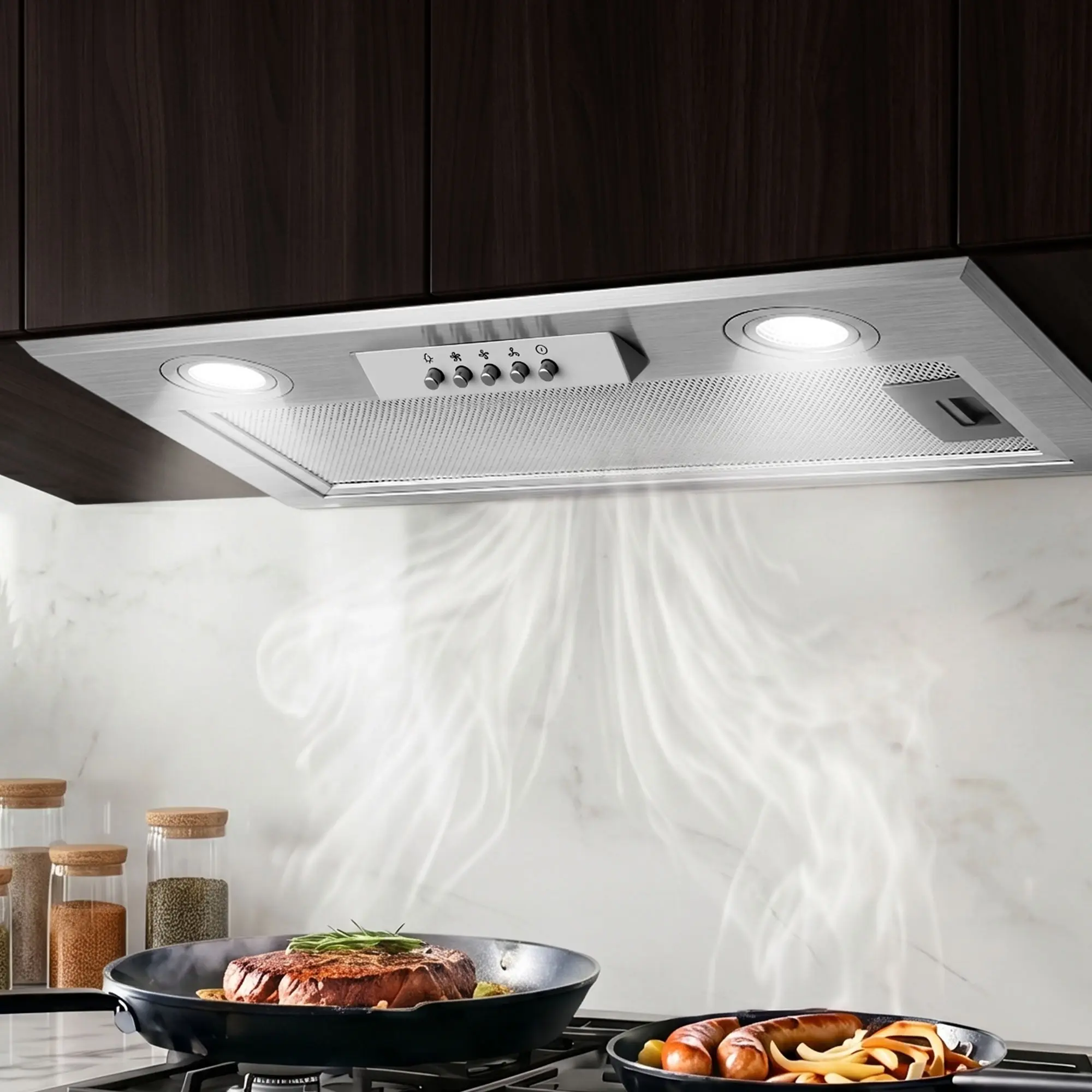 Devanti 520mm Range Hood 52cm Rangehood Stainless Steel - Home & Garden