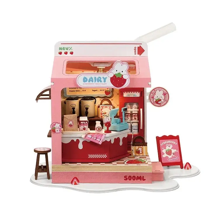 DIY Mini House Strawberry Milk Box - Hobbies