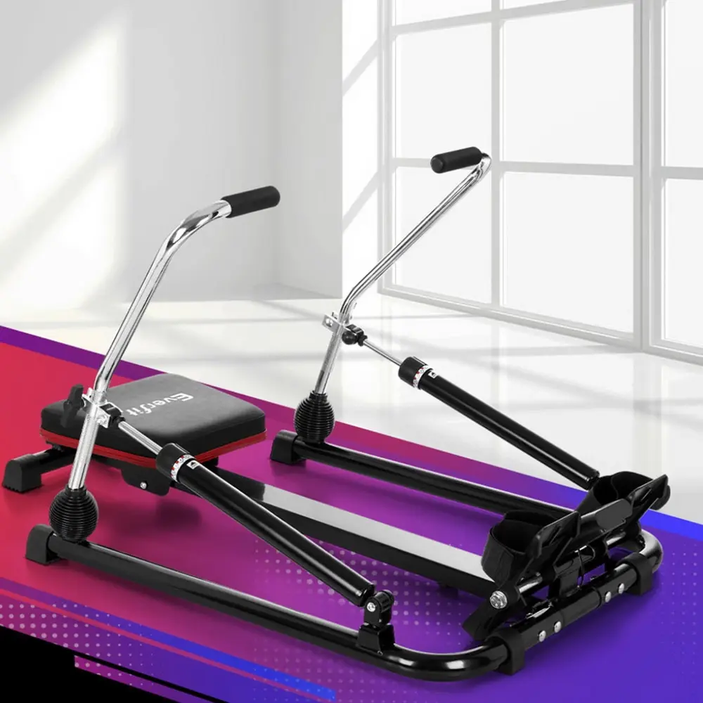Everfit Rowing Machine 12 Levels Hydraulic Rower Fitness Gym Home Cardio - Sports & Outdoor