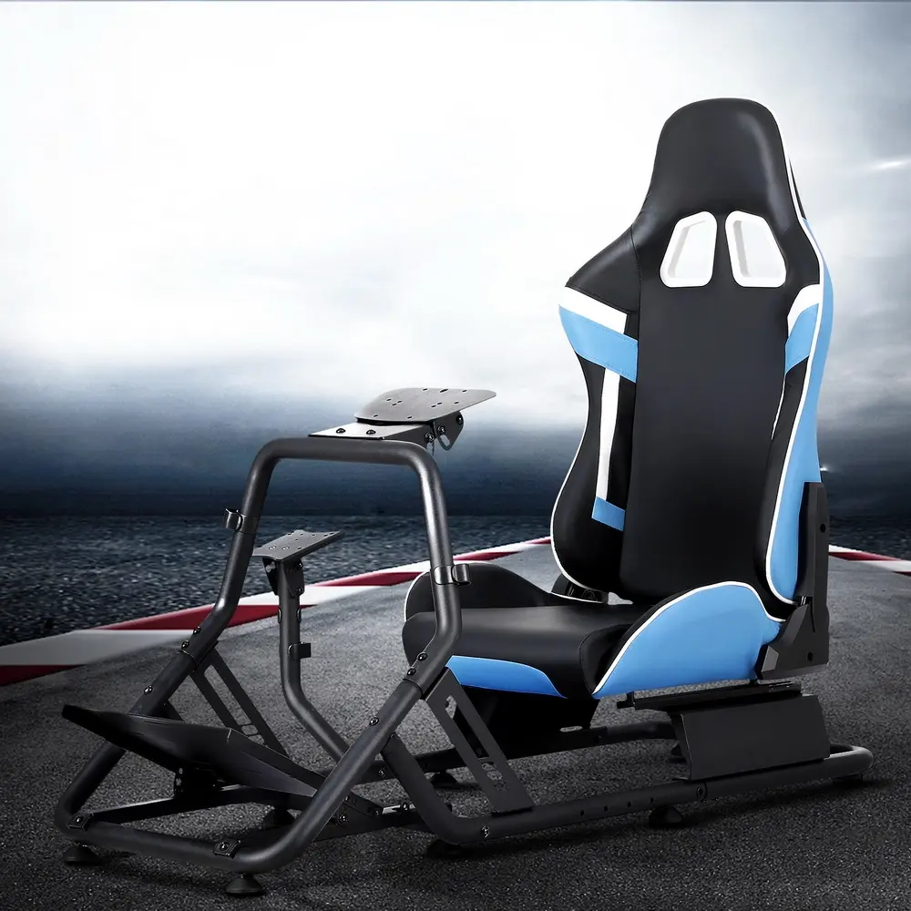 Artiss Racing Simulator Cockpit Steering Wheel Gaming Chair Blue - Electronics