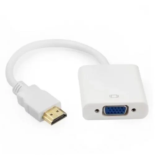 TODO HDMI To VGA Adapter Male/Female Video Converter HD 1080P Chipset White - Electronics