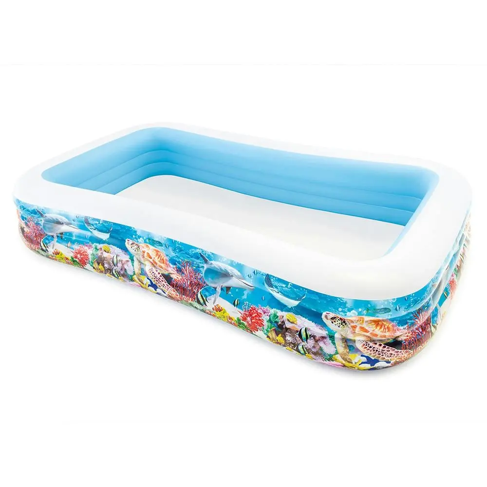 Intex 305cm Outdoor/Patio Inflatable Kids/Family Swim Center Rectangular Pool 6+ - Home & Garden