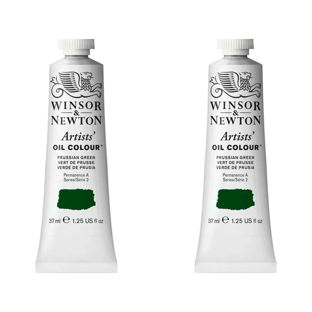 2x Winsor & Newton Artists Oil Colour 37ml Art Paint Tube Prussian GRN Series 2 - Hobbies