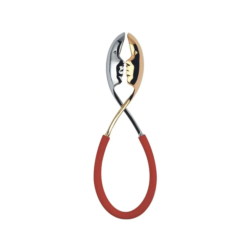 Bugatti Italy Kiss Salad Tongs - Red/Gold