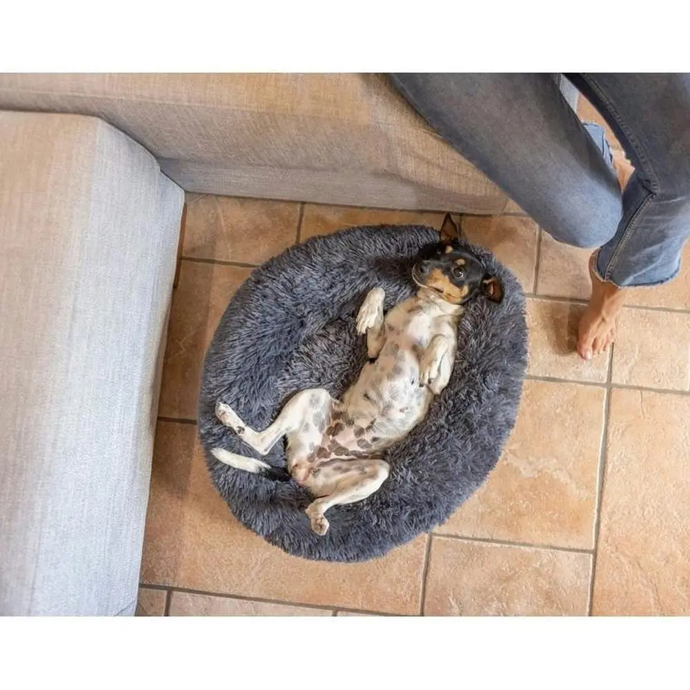Vigar Pets Club 60cm Round Non-Slip Cat/Dog Pet Bed/Sleeping Cushion/Sofa Grey