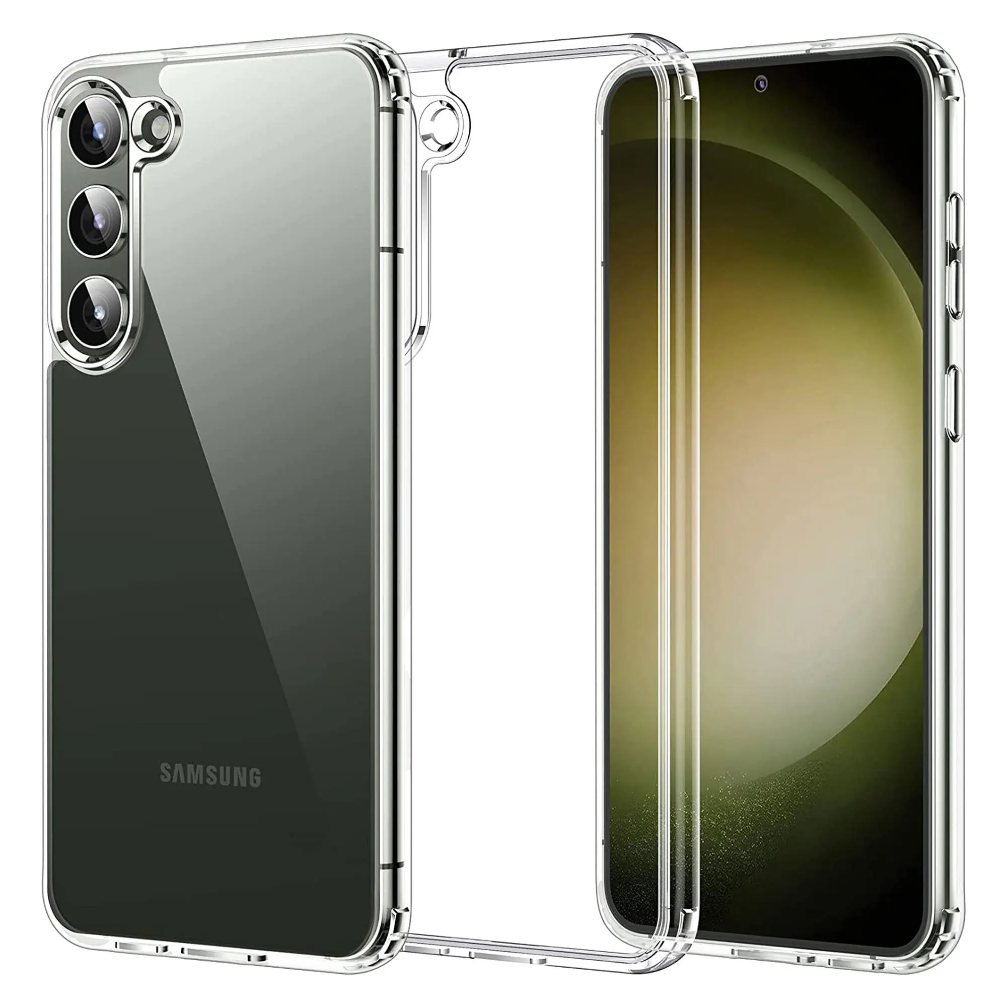 MEZON Samsung Galaxy S23 (6.1") Premium Slim Crystal Clear TPU Gel Back Case - Wireless Charging Compatible