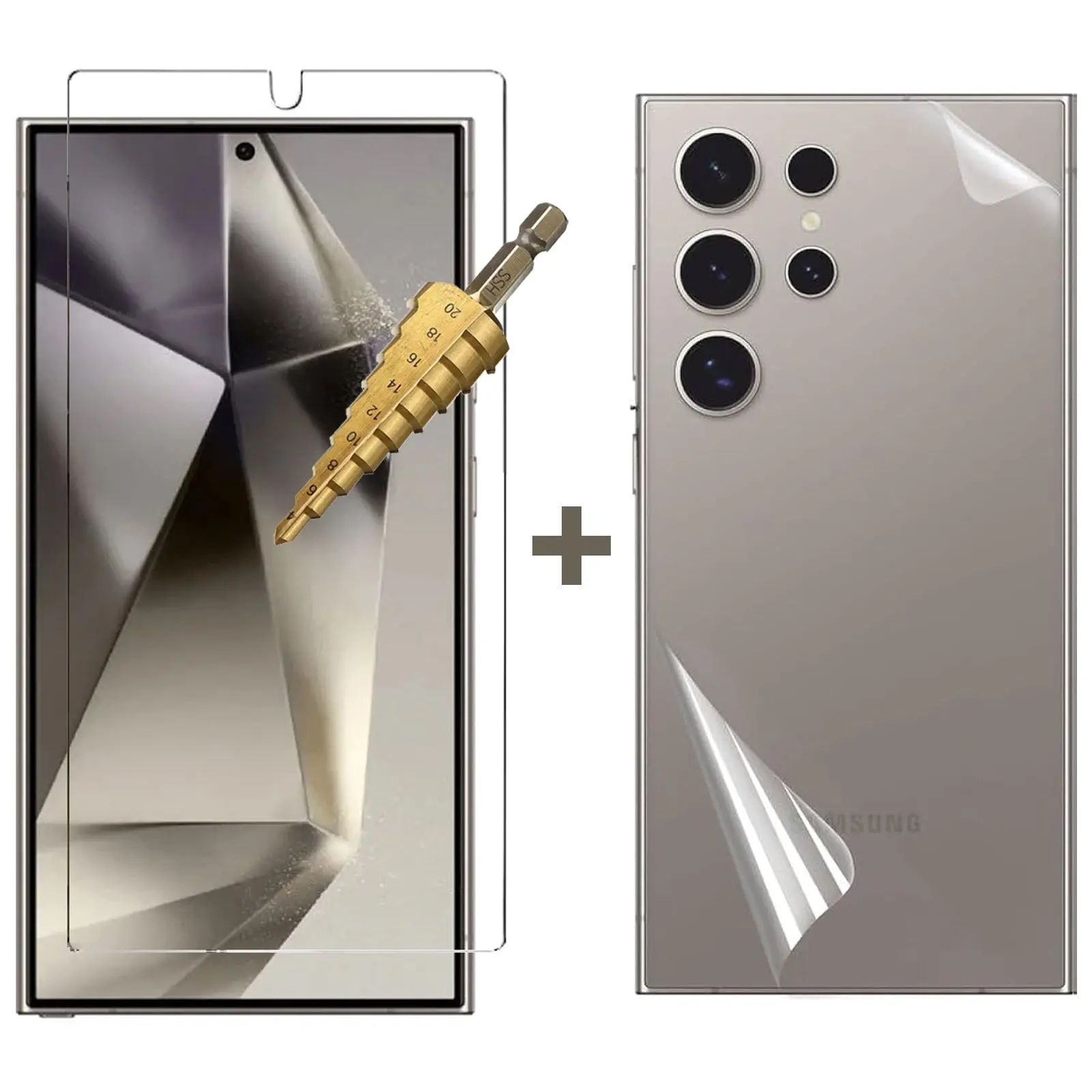 Tempered Glass Screen Protector for Samsung Galaxy S24 ULTRA Front and Back Film - Electronics