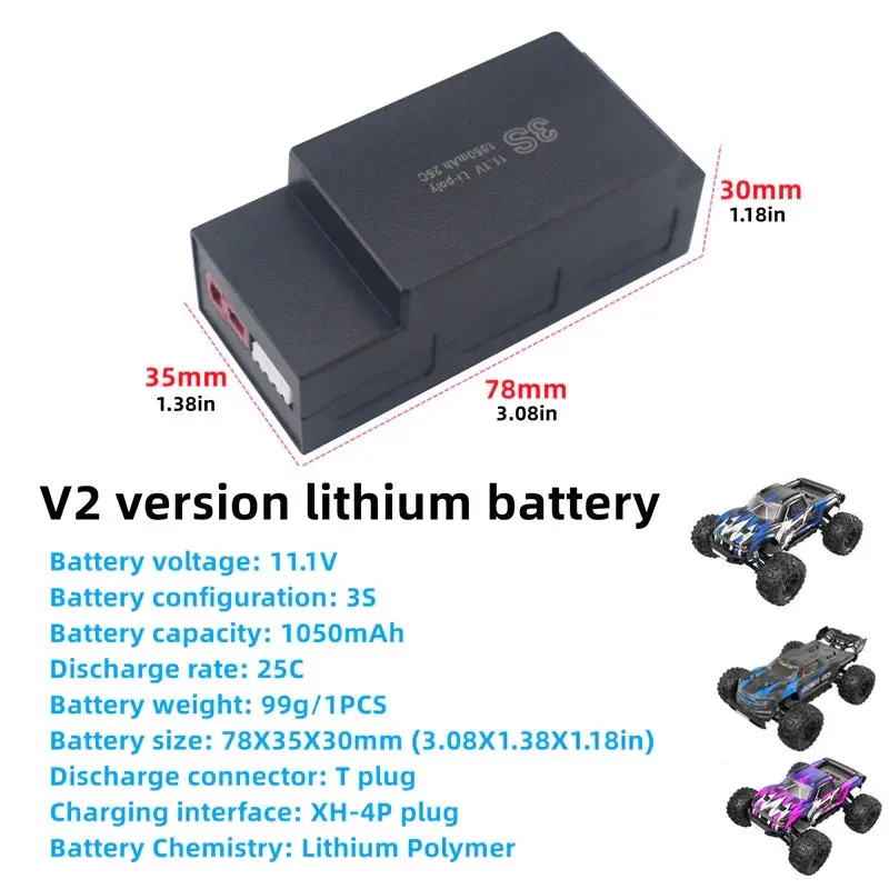 3S 11.1V 1050mAh Battery (for 1/16 Hyper Go) - Electronics
