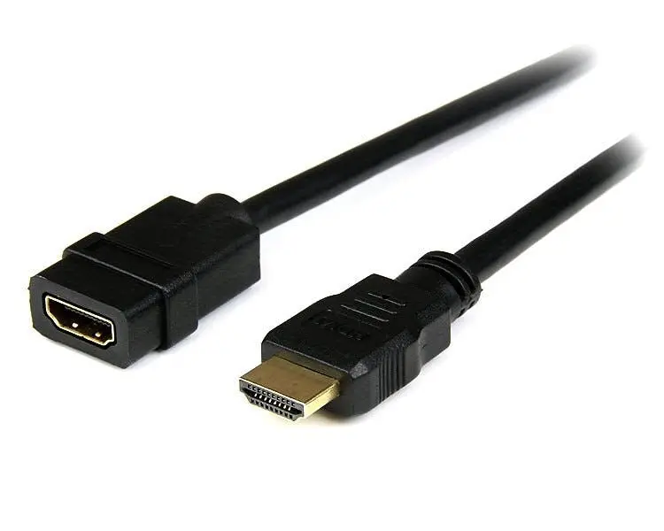 Star Tech 2M 4K/2K/1080p UHD Gold Plated Male/Female HDMI Extension Cable Black - Electronics
