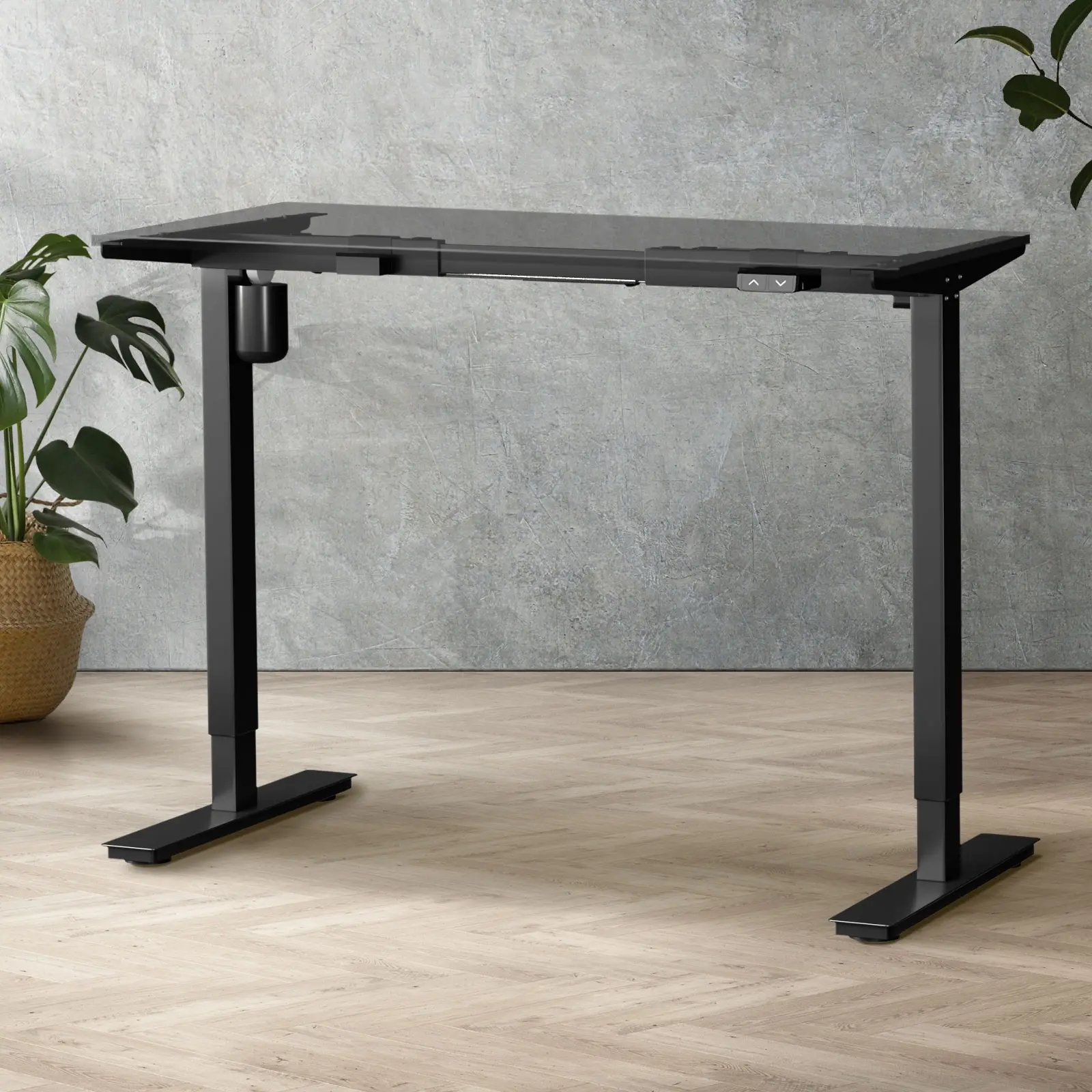 Oikiture Electric Standing Desk Frame Single Motor Height Adjustable Sit Stand Black - Save up to 70% Off Office Furniture Specials