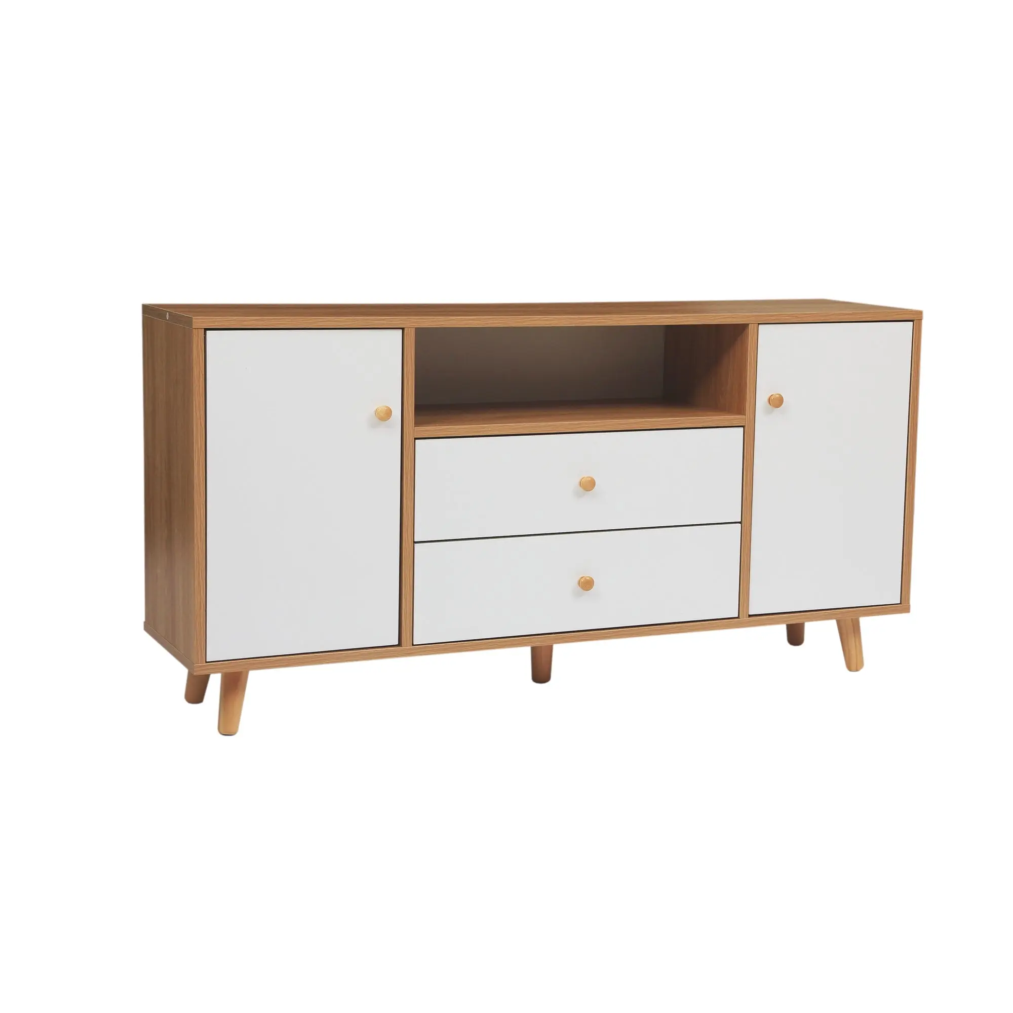 Foret 120cm Tv Cabinet Stand 2 Drawers Shelf Entertainment Unit Wooden Storage - Electronics