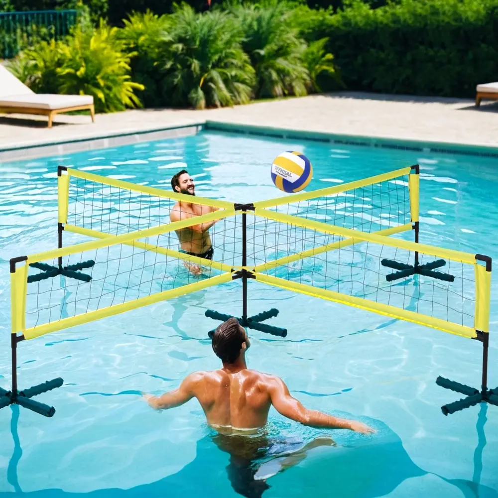 Everfit Water Volleyball Net Set Portable Swimming Pool Nets Game 4 Anchor Bags - Sports & Outdoor