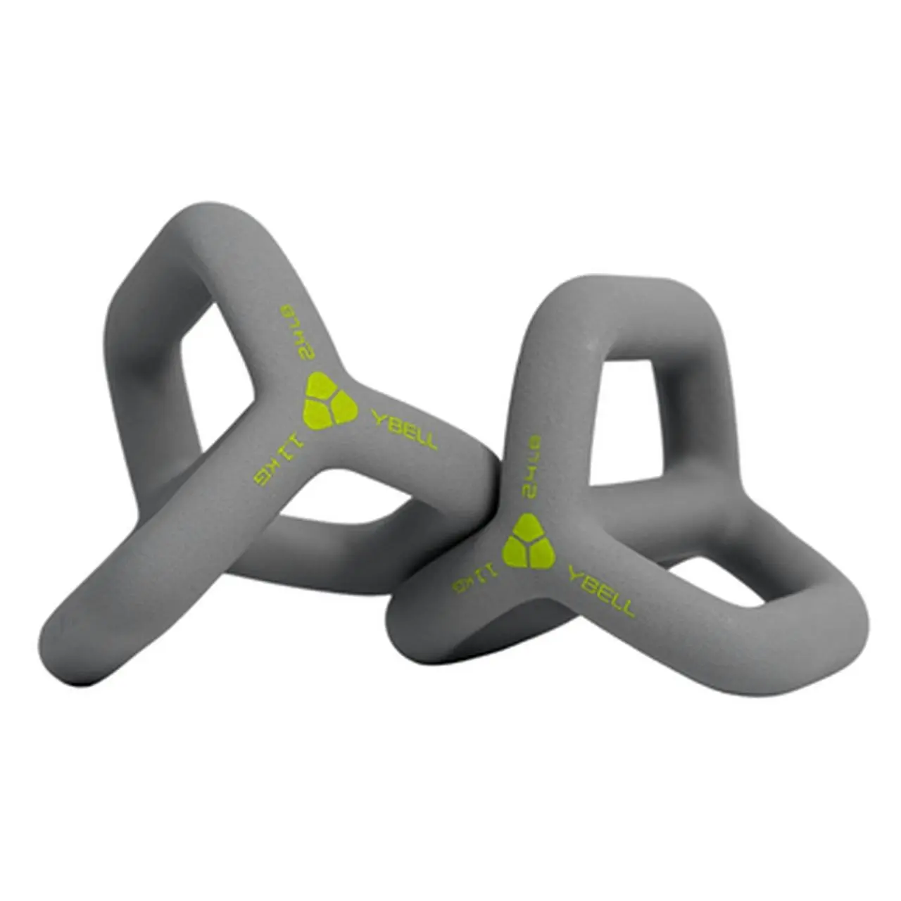 YBell 4in1 Arc Light 1.1kg Kettlebell/Dumbbell/Med Ball/Push Up Stand Pair Grey - Sports & Outdoor