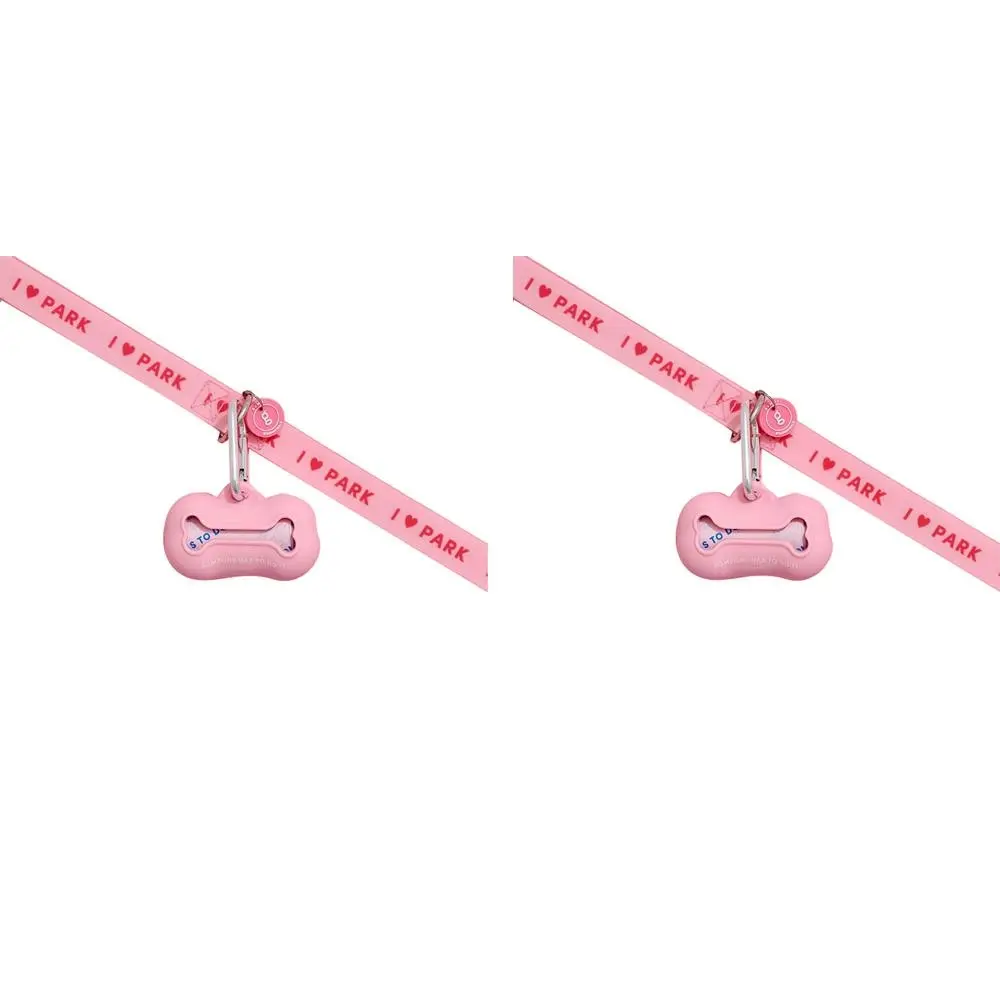 2x Gummi Silicone The Commons Dog/Puppy Poo Bag Waste Holder/Dispenser Clip Pink - Pets